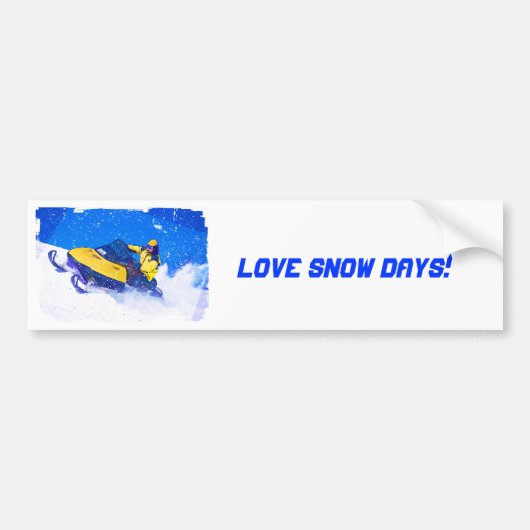 Gele sneeuwpop in blizzard bumpersticker (Voorkant)