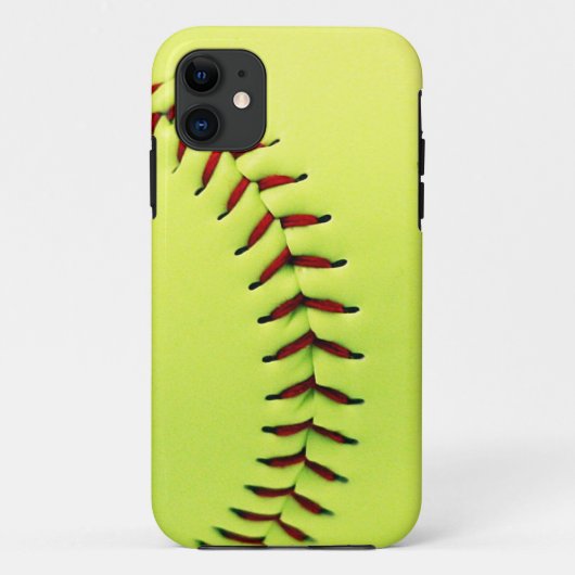 Gele softbal bal Case-Mate iPhone case (Achterkant)