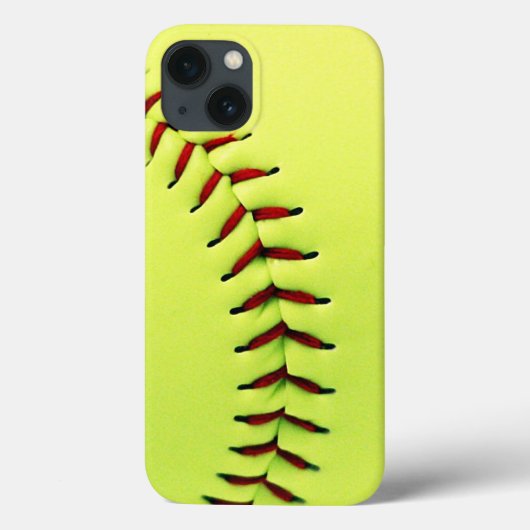 Gele softball Case-Mate iPhone case (Achterkant)