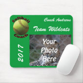 Gele Softball Coach Muismat (Met muis)