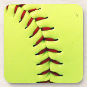 Gele softball drankjes onderzetter (Voorkant)