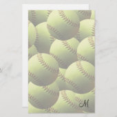 Gele Softball Fade met Initiaal Briefpapier (Voorkant / Achterkant)