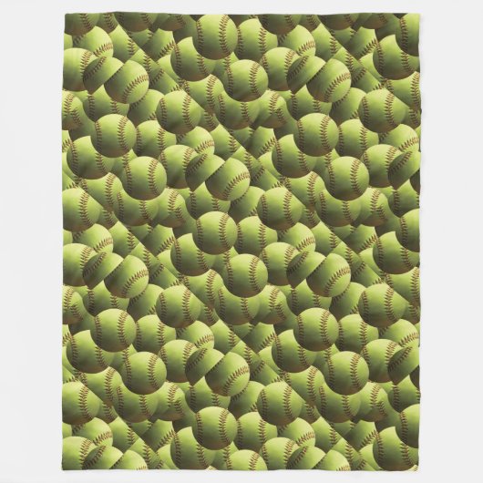 Gele Softball Multi Diamond Fleece Deken (Voorkant)