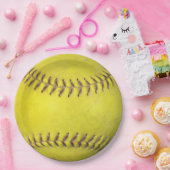 Gele Softball Papieren Bordje (Feest)