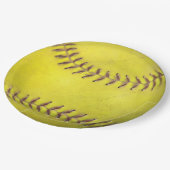 Gele Softball Papieren Bordje (Gekanteld)