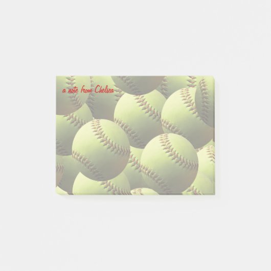 Gele Softball Post-it® Notes (Voorkant)