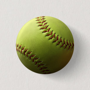 Gele Softball Single Ronde Button 3,2 Cm