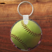 Gele Softball Sleutelhanger (Voorkant)