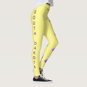 Gele South Dakota State Pasque Flower Leggings