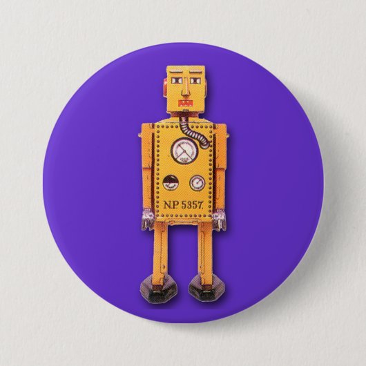Gele Speelgoed Robot Round Button (Voorkant)