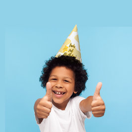 Gele speelse ster  Verjaardag Feesthoedjes