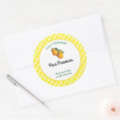 Gele speldencheques bewerkbare peren Stickers (Envelop)