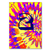 Gele Spiraal Tie Dye Bruiloft Tafel Twee