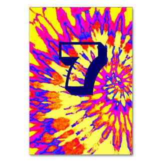 Gele Spiral Tie Dye Trouwtafel Zeven Kaart