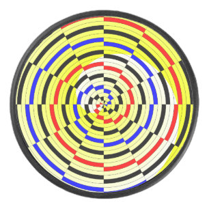 Gele spiralen door Kenneth Yoncich Hockey Puck