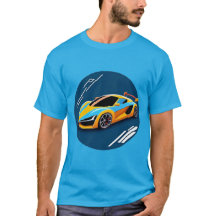 Gele sportauto in Blue Motion-stijl Kunst