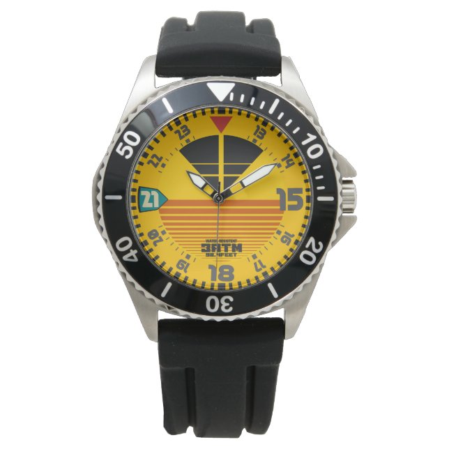  gele sportvlieger horloge (Voorkant)
