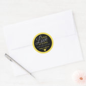 Gele Spread Love Hand Sanitizer Weddenschap Favor Ronde Sticker (Envelop)