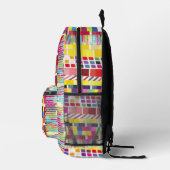 Gele Stalen en Kleurrijke Pixels Backpack Bedrukte Rugzak (Rechts)