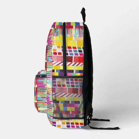 Gele Stalen en Kleurrijke Pixels Backpack Bedrukte Rugzak (Rechts)