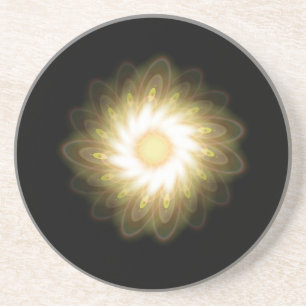 Gele stalen op zwart zandsteen onderzetter