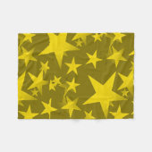 Gele Star Pattern Fleece Blanket Deken (Voorkant (Horizontaal))