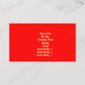 Gele Starburst op rood Visitekaartje (Achterkant)