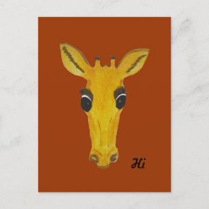 Gele Staring Giraffe Hi en hallo kaarten