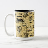 Gele Steampunk Pattern Coffee Mok (Links)