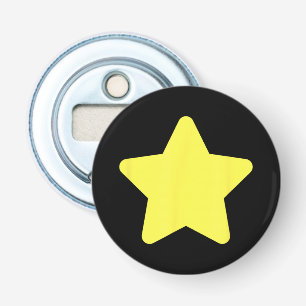 Gele ster boom Prettig kerstfeest Button Flesopener