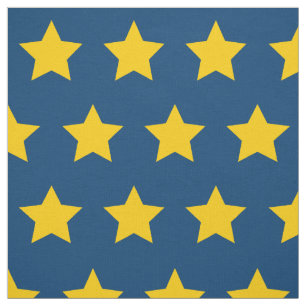 gele ster Patroonblauwe achtergrond Stof
