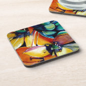 Gele ster van Bethlehem waterverf kunst Onderzetter (Linkerzijde)