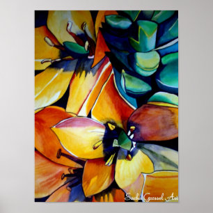 Gele ster van Bethlehem waterverf kunst Poster