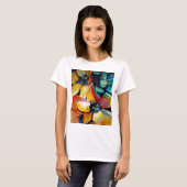 Gele ster van Bethlehem waterverf kunst T-shirt (Voorkant volledig)