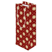 Gele sterren en rode achtergrond wijn cadeautas (Achterkant Gekanteld)