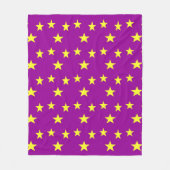 Gele sterren op paars fleece deken (Voorkant)