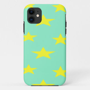 Gele sterren op turkooise iPhone 11 hoesje