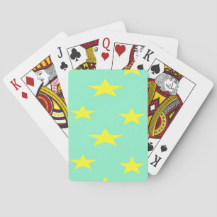 Gele sterren op turkooise pokerkaarten