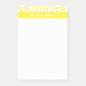 Gele sterren Witte BG, Gele naam Monogram Post-it® Notes (Voorkant)