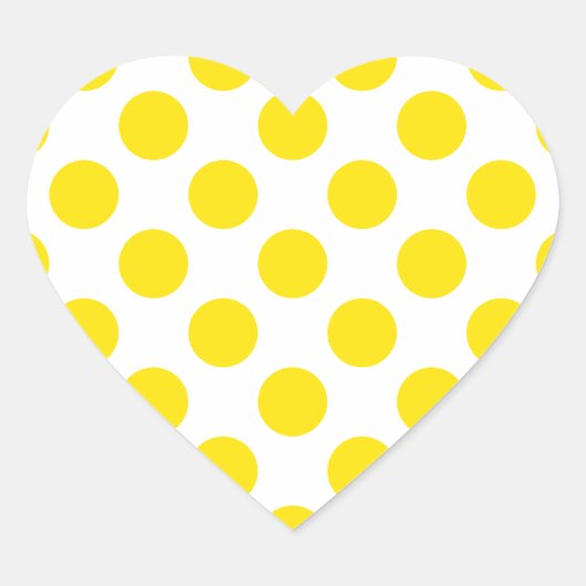 Gele Stippen Hart Sticker (Voorkant)