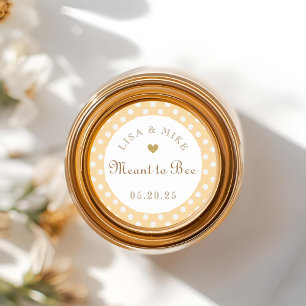 Gele stippen Meant to Bee Houden Bruiloftsgeschenk Ronde Sticker