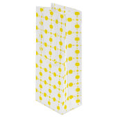 Gele stippen, stippen, Stippen, gestippeld Wijn Cadeautas (Voorkant Gekanteld)