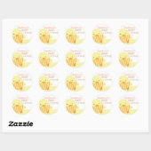 Gele streep Ducky Neutral Baby shower Sticker (Vel)