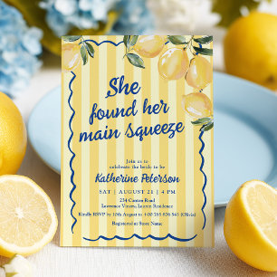 Gele Strepen Citroen Bruidsfeest Uitnodiging