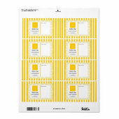 Gele strepen & krullend Lijst & Logo Etiket (Full Sheet)
