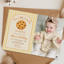 Gele Strepen Little Cutie Pie Verjaardagsfoto