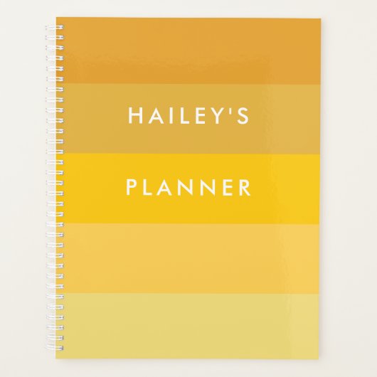 Gele strepen patroon planner (Voorkant)