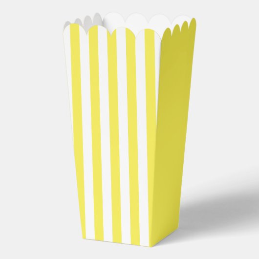 Gele strepen Popcorn Favor Box Bedankdoosjes (Voorkant)