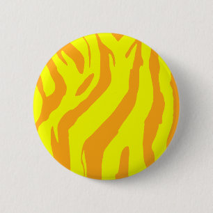 Gele strepen ronde button 5,7 cm