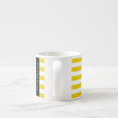 Gele strepen, streeppatroon, lijnen, Jouw naam Espresso Kop (Achterkant)